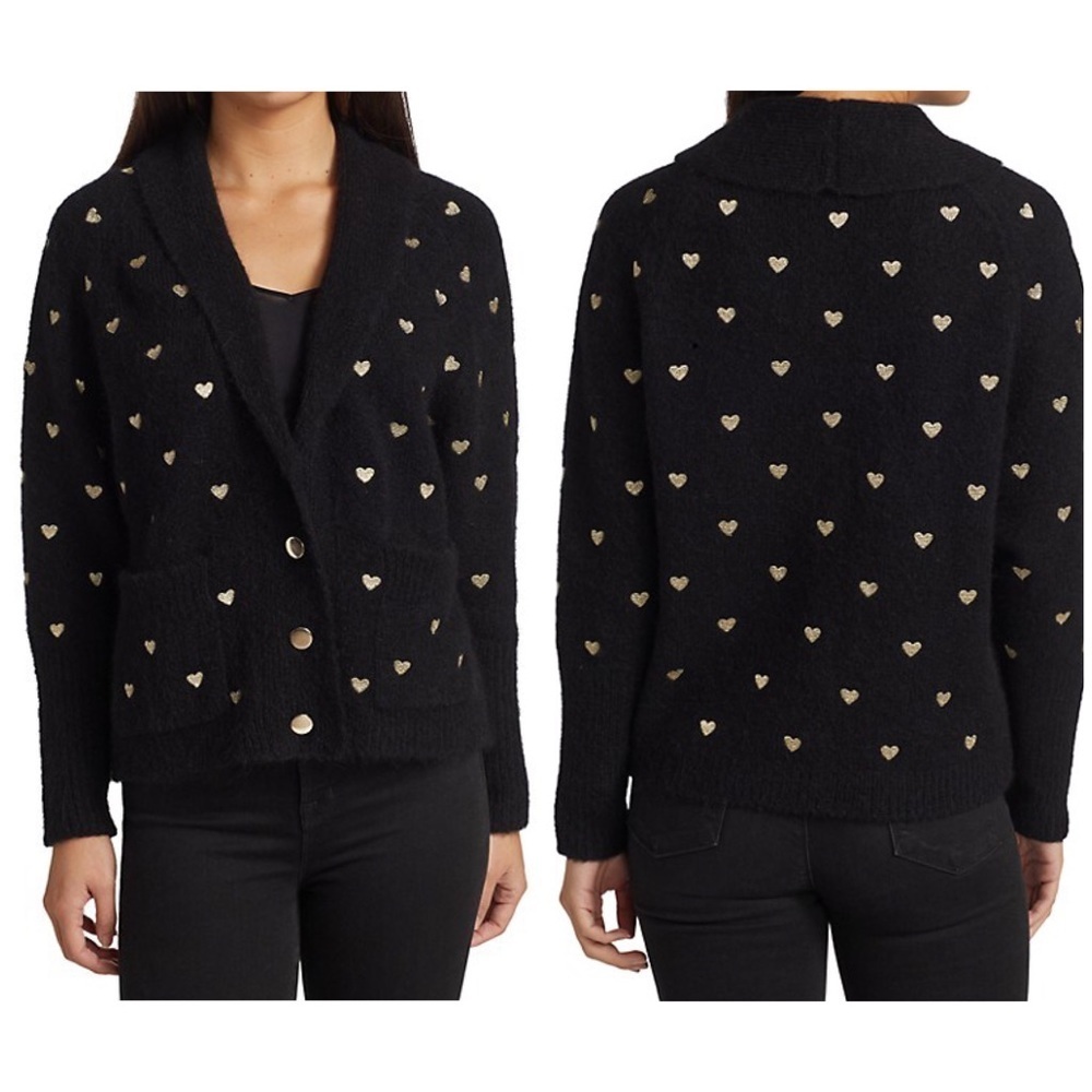 🖤 Generation Love Blossom Heart Embroidery Slouchy Oversized Cardigan Sweater